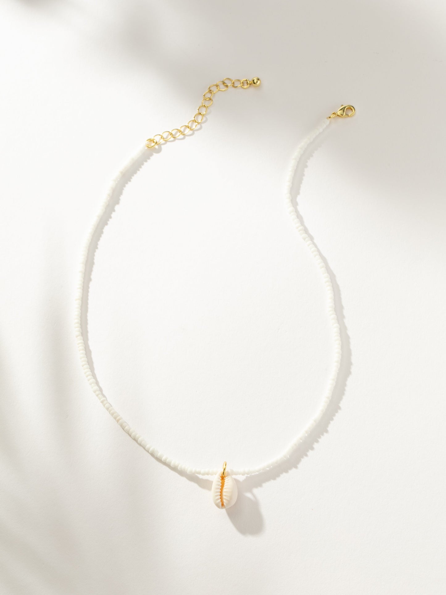 Beaded Puka Shell Necklace | White | Product Image | Uncommon James