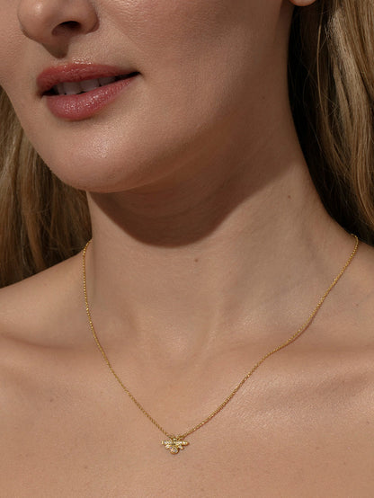 ["Bee Necklace ", " Gold ", " Model Image ", " Uncommon James"]