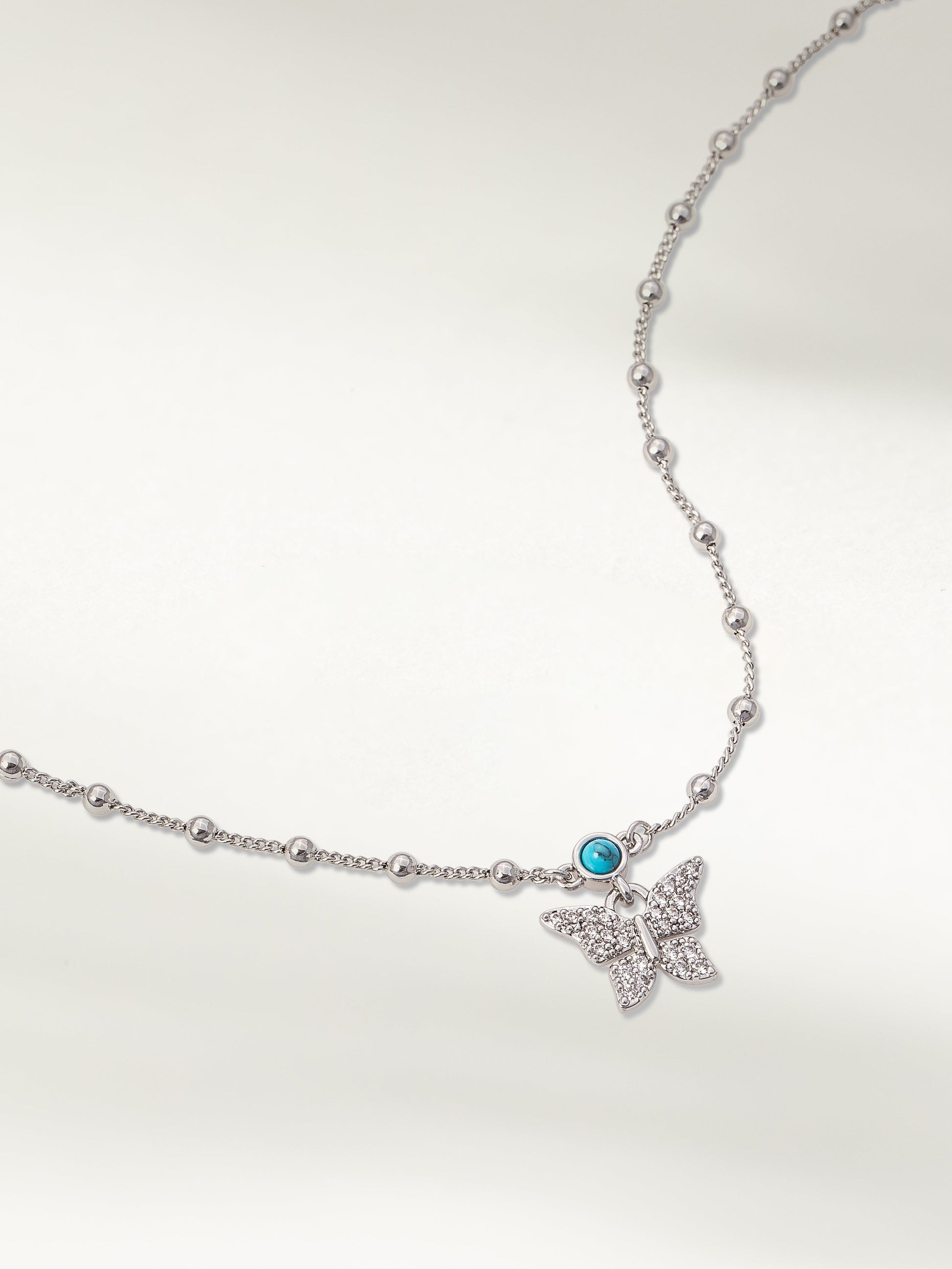 Butterfly Garden Pendant Necklace | Silver | Product Detail Image | Uncommon James