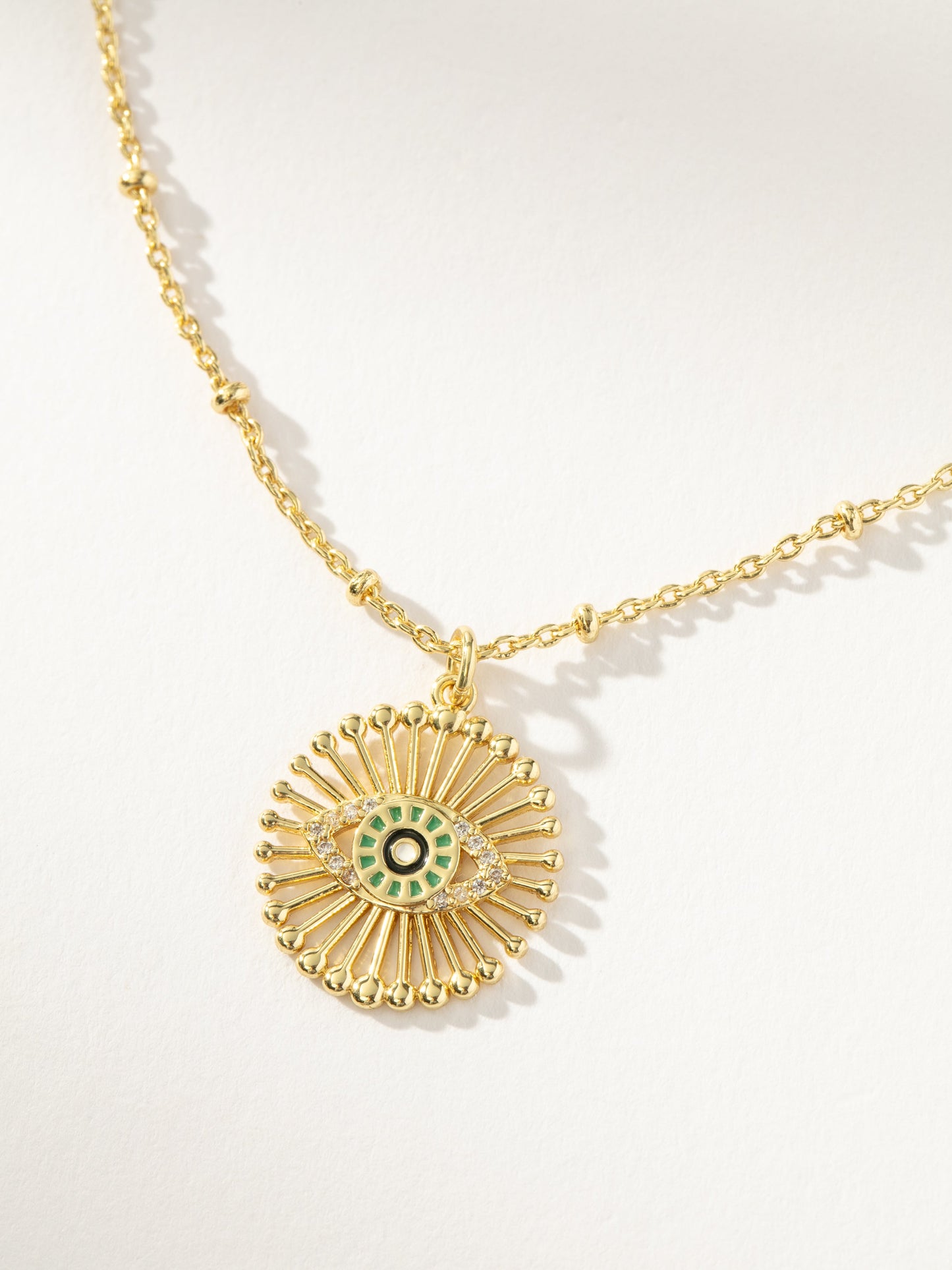 Evil Eye Pendant Necklace | Gold | Product Detail Image | Uncommon James