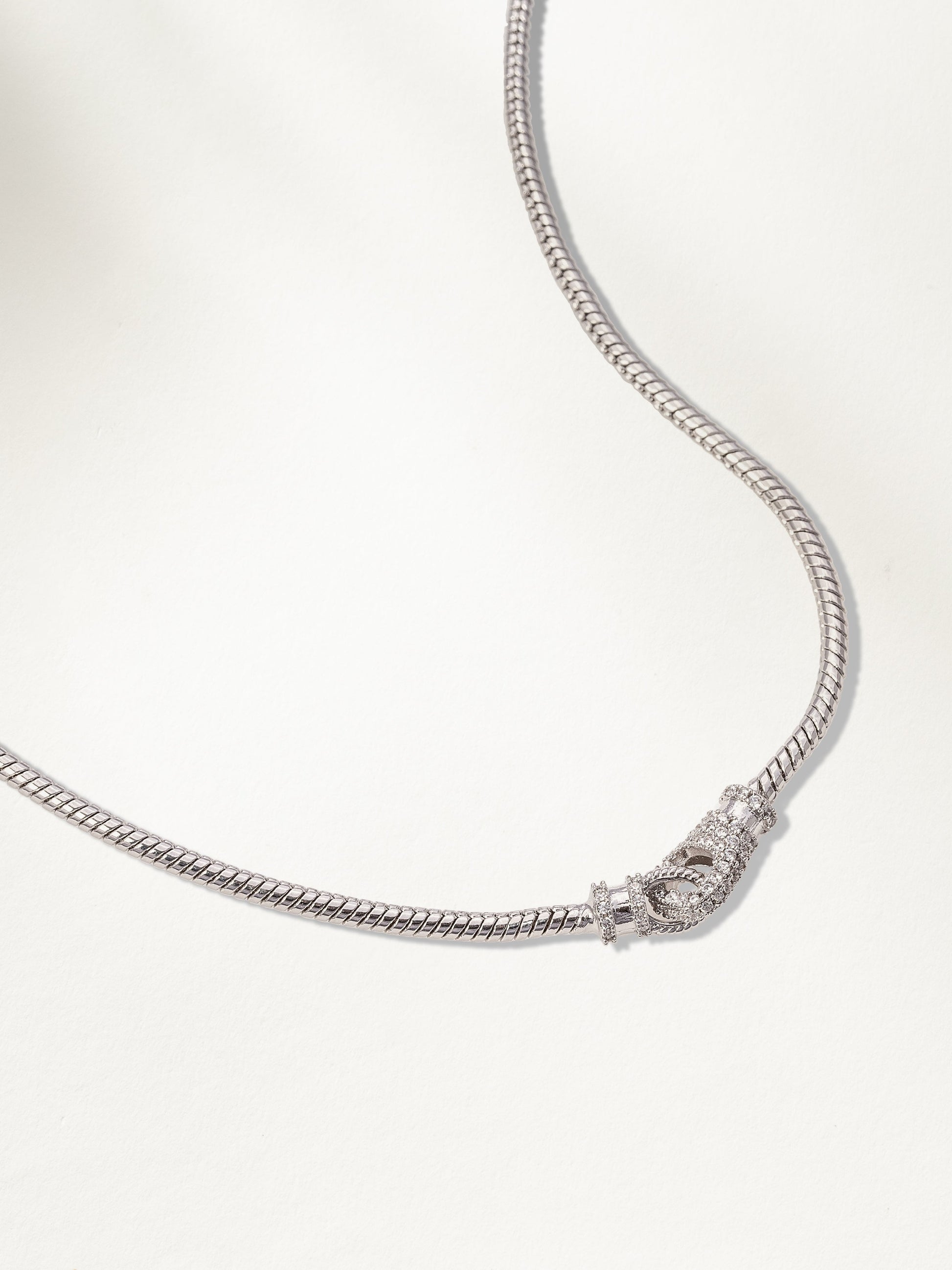 Locked In Snake Chain Necklace | Silver | Product Detail Image | Uncommon James