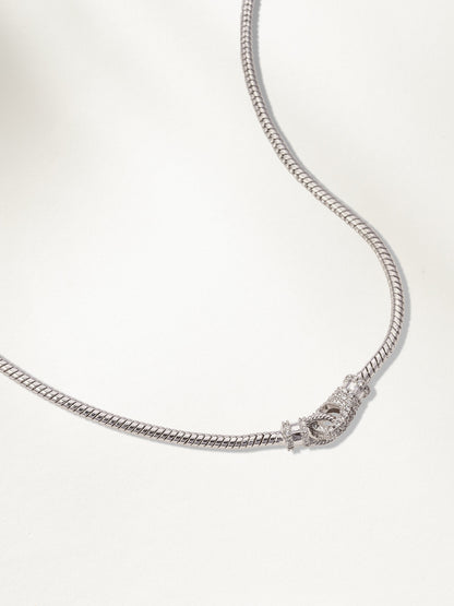 ["Locked In Snake Chain Necklace ", " Silver ", " Product Detail Image ", " Uncommon James"]