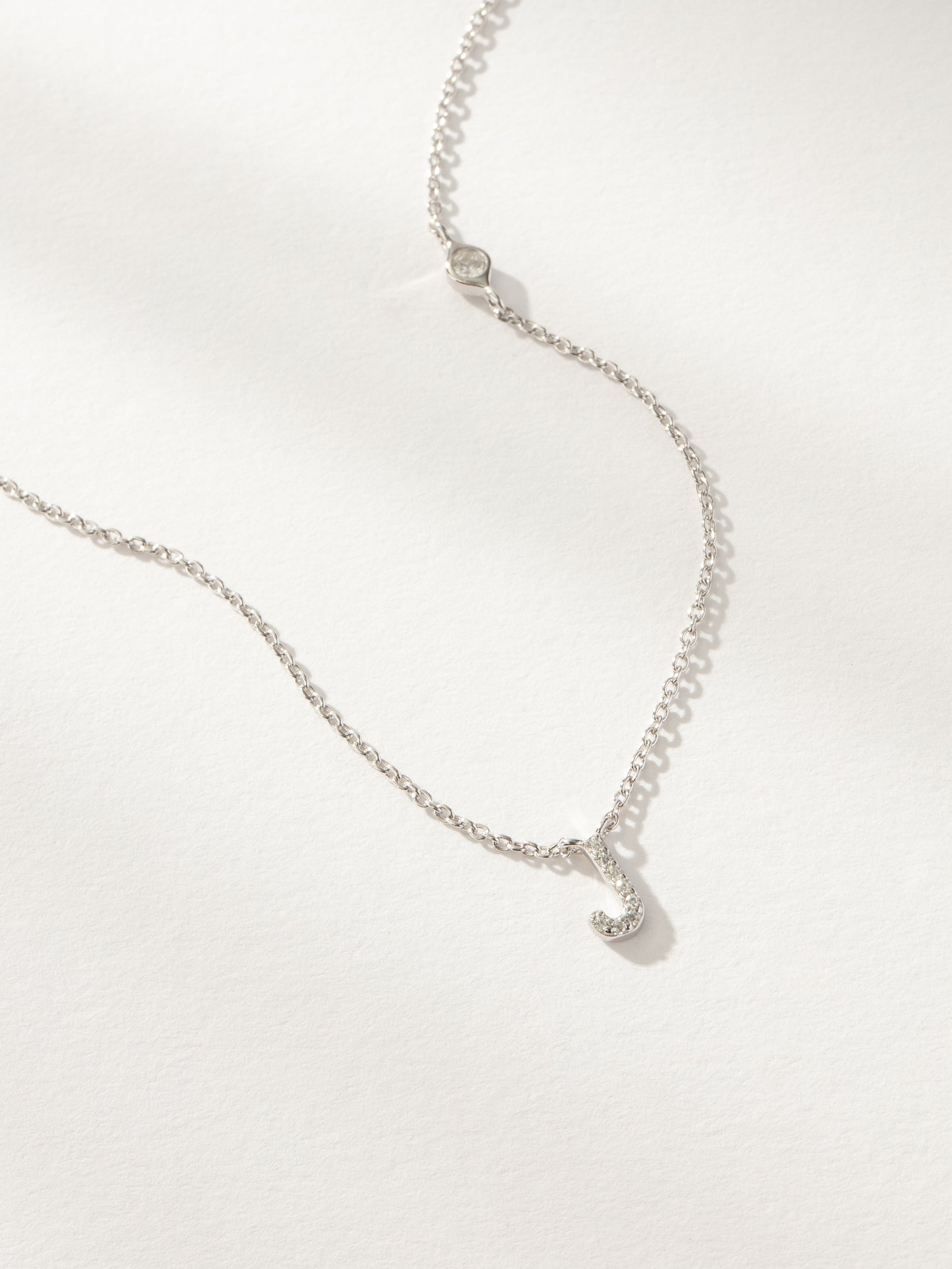 Pavé Initial Necklace | Sterling Silver J | Product Image | Uncommon James