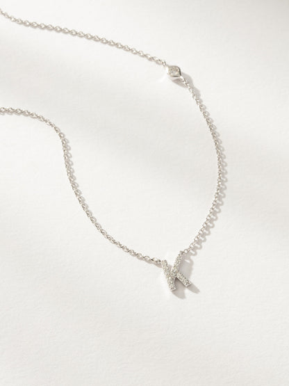 ["Pavé Initial Necklace ", " Sterling Silver K ", " Product Image ", " Uncommon James"]