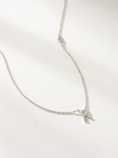 ["Pavé Initial Necklace ", " Sterling Silver R ", " Product Image ", " Uncommon James"]