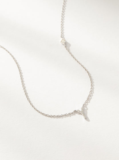 ["Pavé Initial Necklace ", " Sterling Silver Y ", " Product Image ", " Uncommon James"]