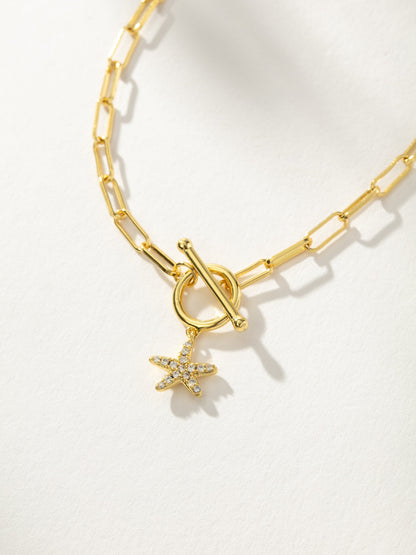 ["Starfish Pendant and Chain Necklace ", " Gold ", " Product Detail Image 2 ", " Uncommon James"]