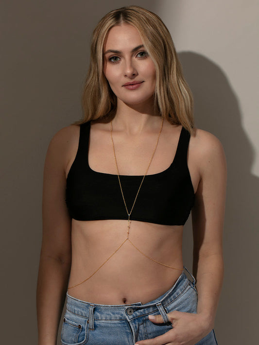 Rainbow Gem Body Chain | Gold | Product Image | Uncommon James