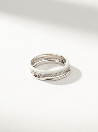 ["White Hot Forever Ring (Set of 3) ", " Silver ", " Product Image ", " Uncommon James"]