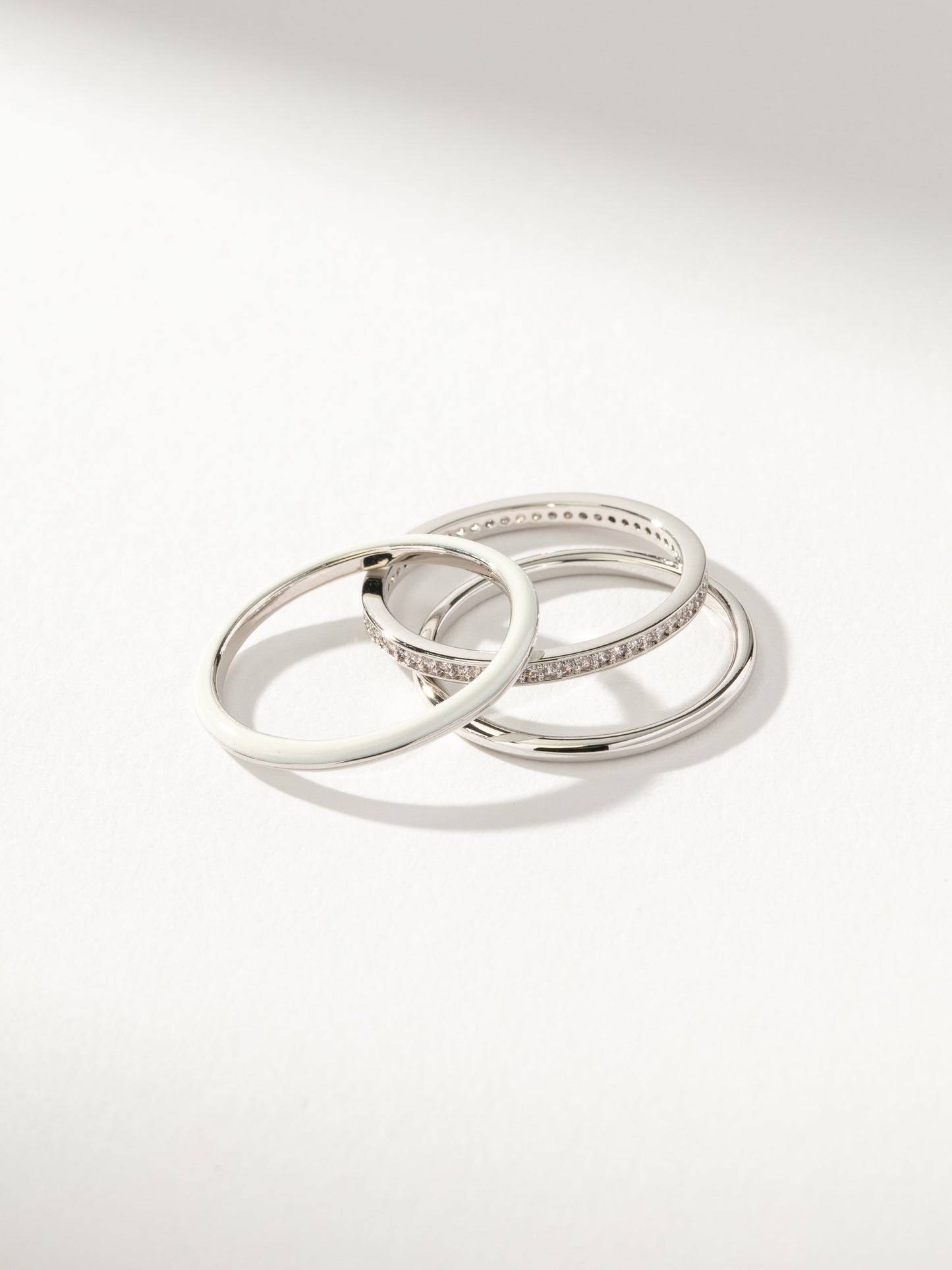 White Hot Forever Ring (Set of 3) | Silver | Product Detail Image | Uncommon James
