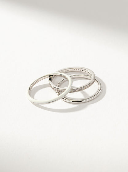 ["White Hot Forever Ring (Set of 3) ", " Silver ", " Product Detail Image ", " Uncommon James"]