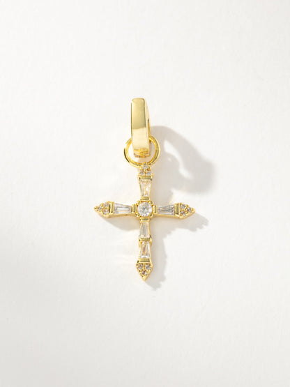 Crystalized Cross Pendant Charm | Gold | Product Image | Uncommon James