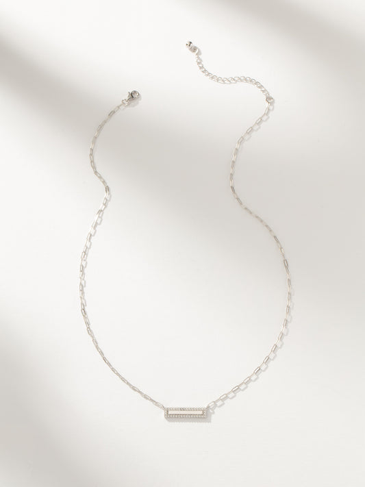 Pavé Bar And Chain Necklace