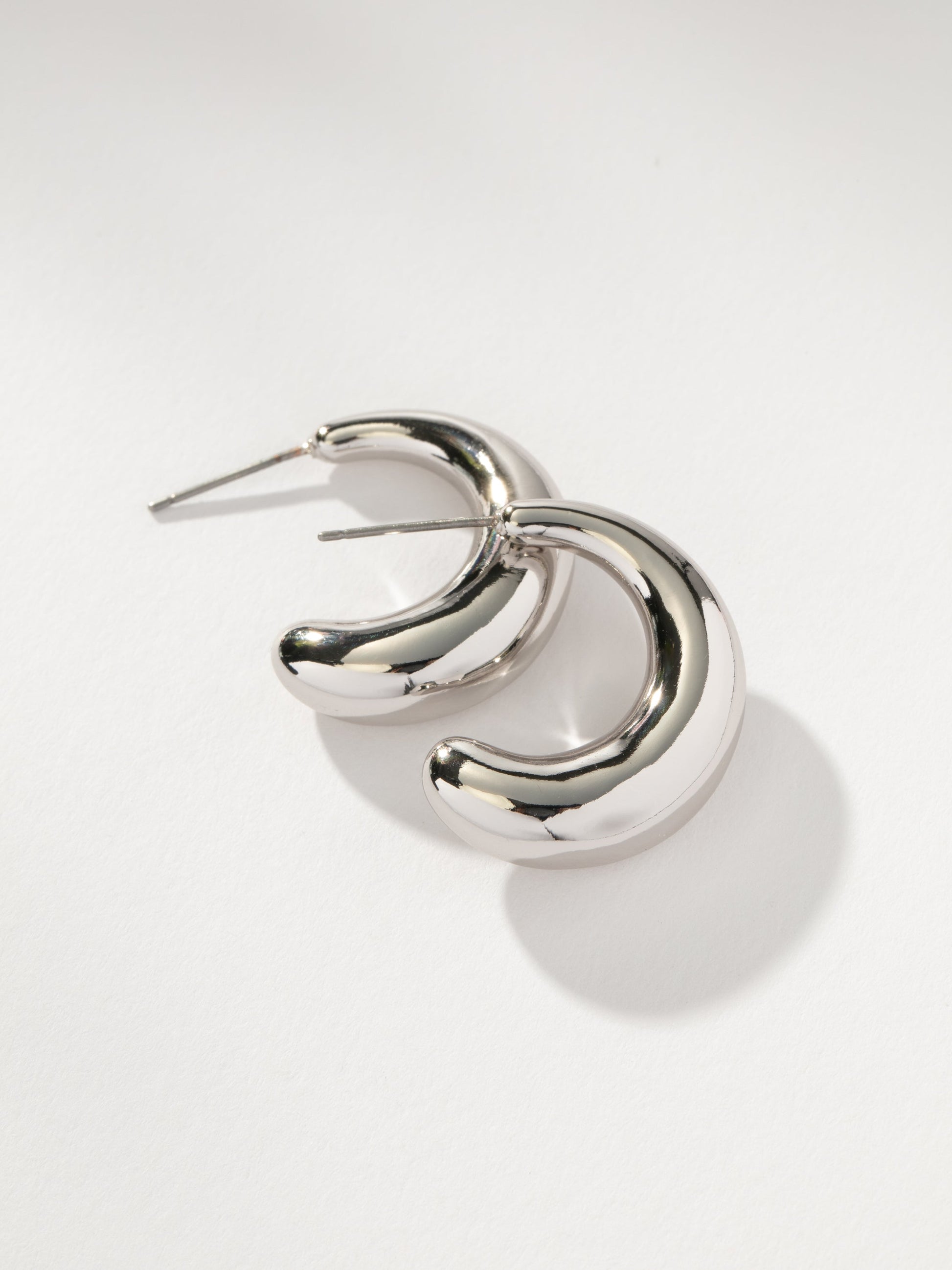 Dome Hoop Earrings | Silver | Product Detail Image | Uncommon James
