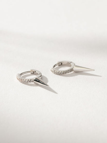 ["Killer Spike Huggie Earrings ", " Silver ", " Product Image ", " Uncommon James"]
