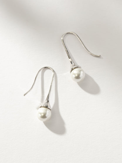 ["Pearl Teardrop Earrings ", " Silver ", " Product Image ", " Uncommon James"]
