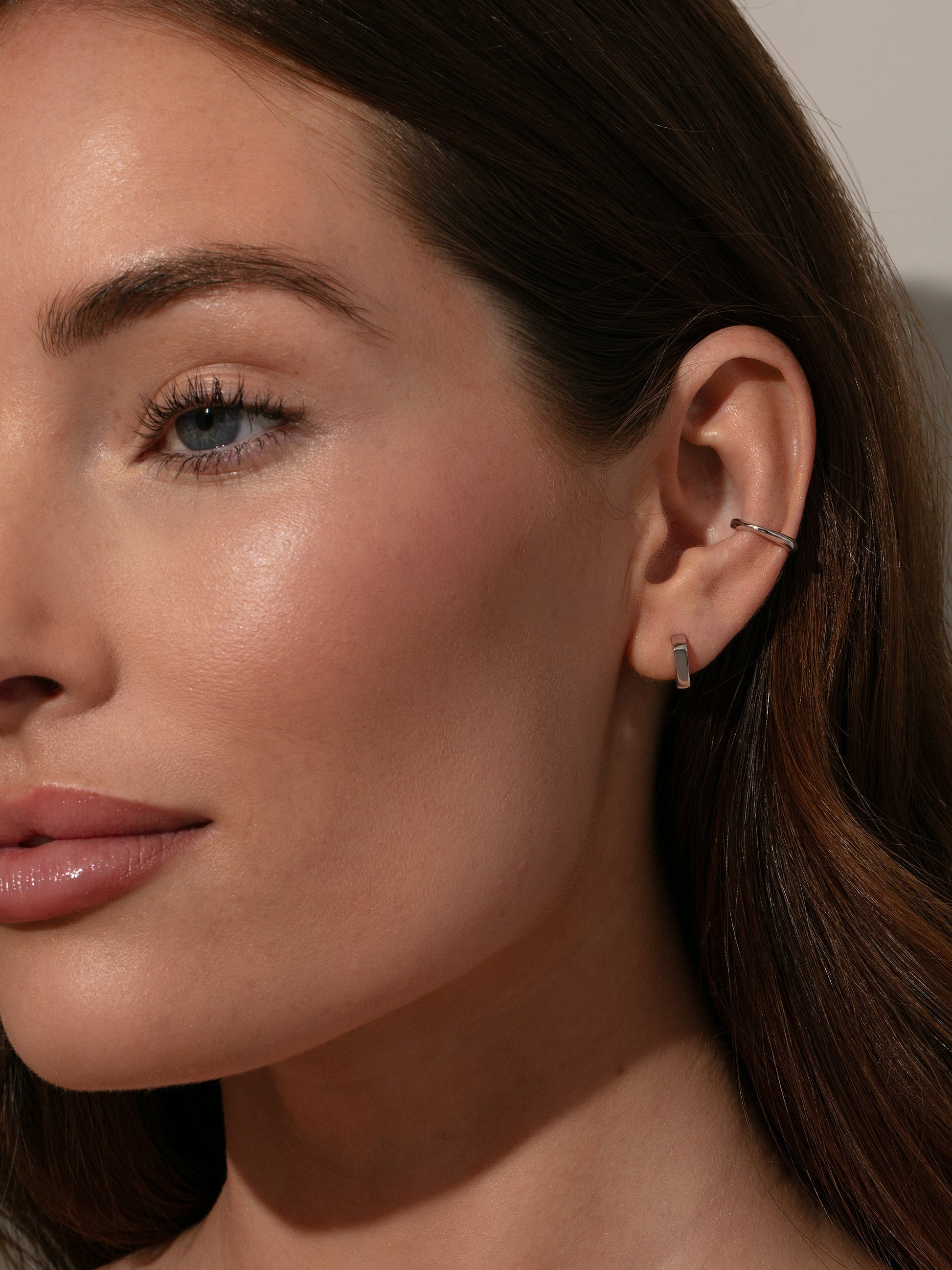Wavy Ear Cuff | Silver | Model Image | Uncommon James