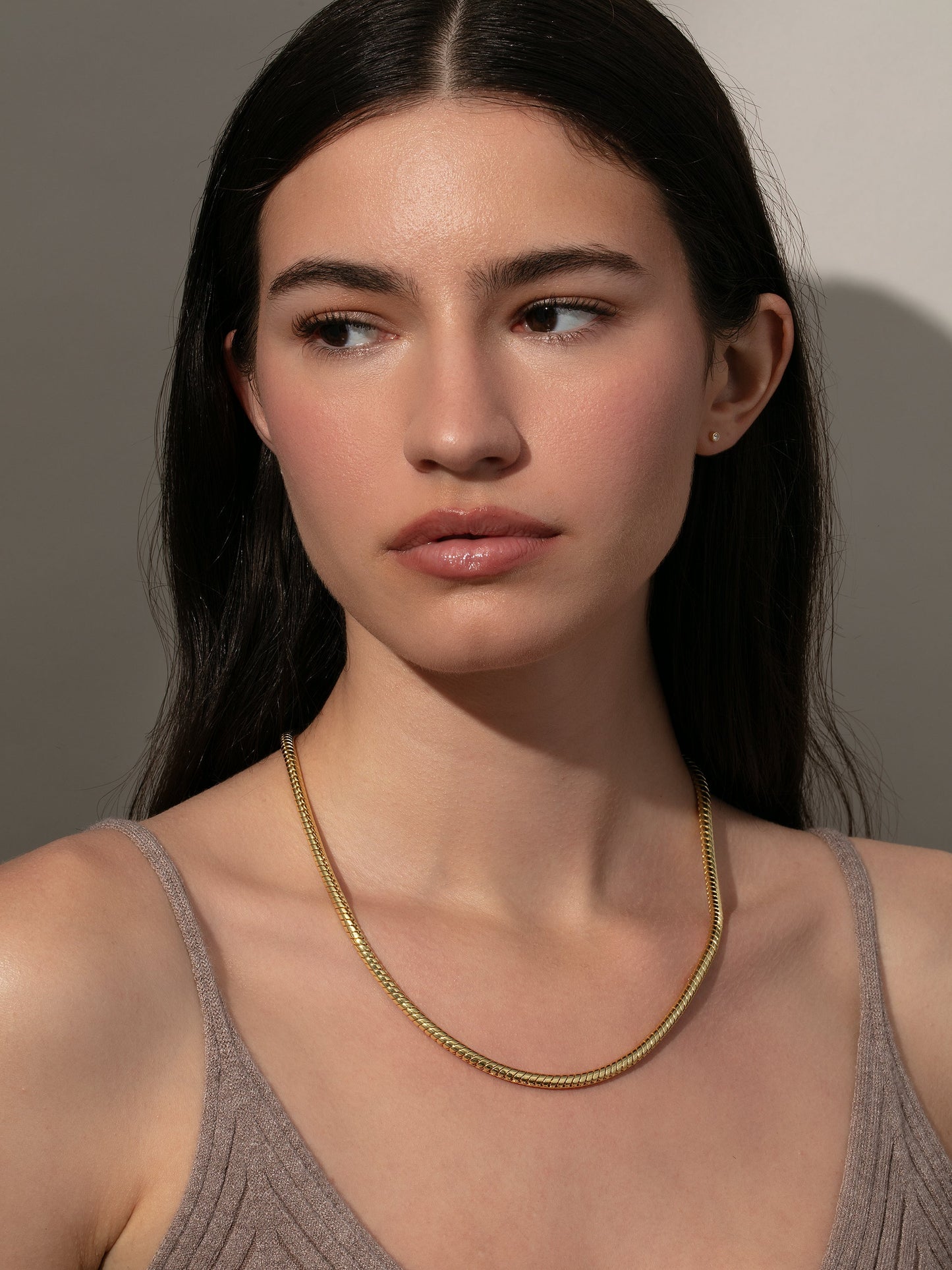 Bold Snake Chain Necklace | Gold | Model Image | Uncommon James