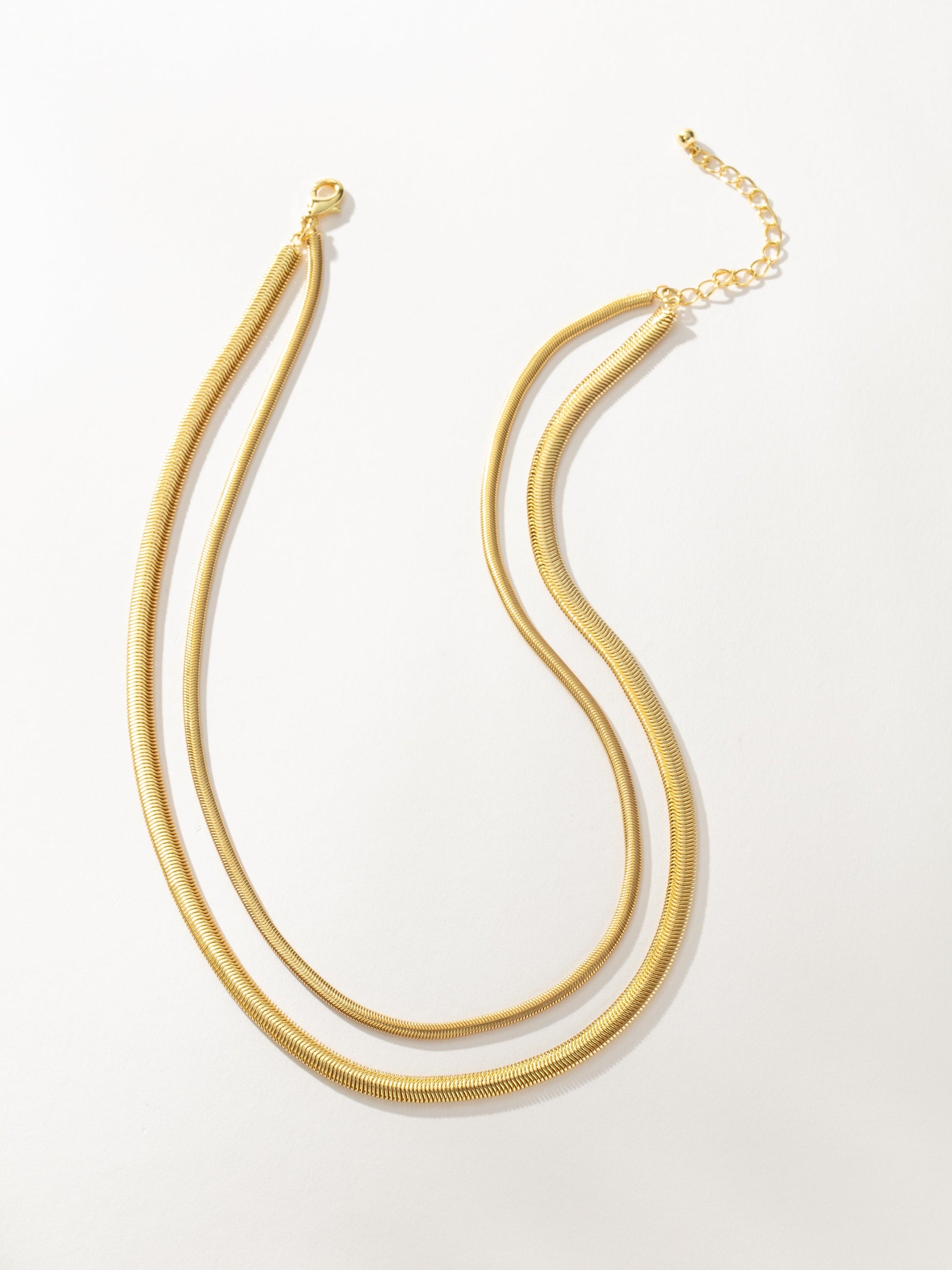 Layered Flat Snake Chain Necklace | Gold | Product Image | Uncommon James
