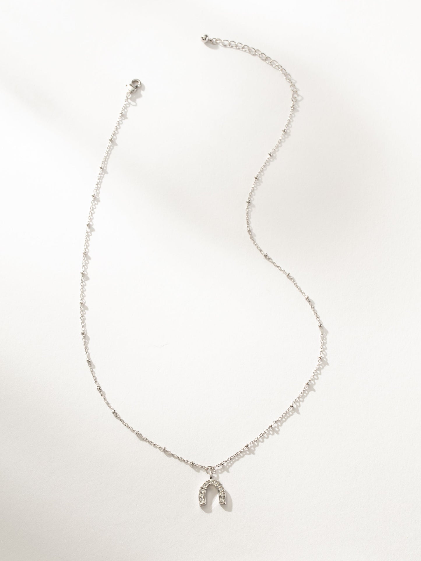 Horseshoe Pendant Necklace | Silver | Product Image | Uncommon James