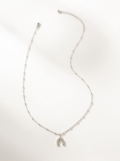 ["Horseshoe Pendant Necklace ", " Silver ", " Product Image ", " Uncommon James"]