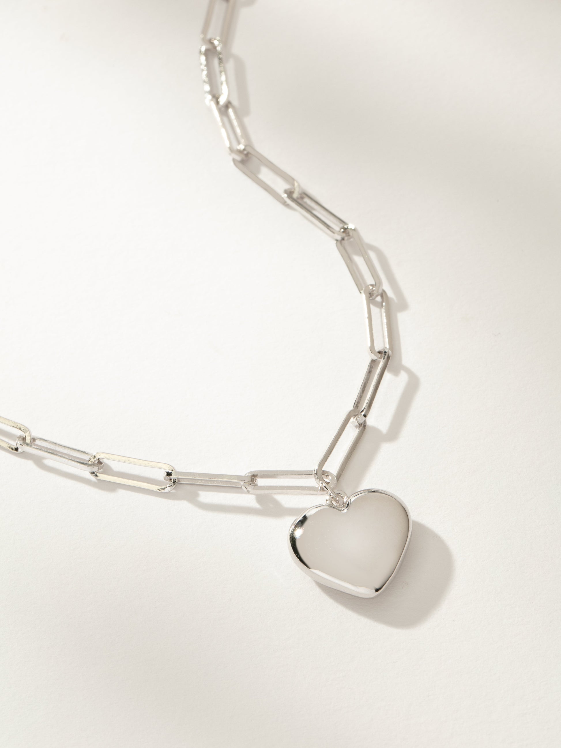 Puffy Heart Pendant Necklace | Sterling Silver | Product Detail Image | Uncommon James