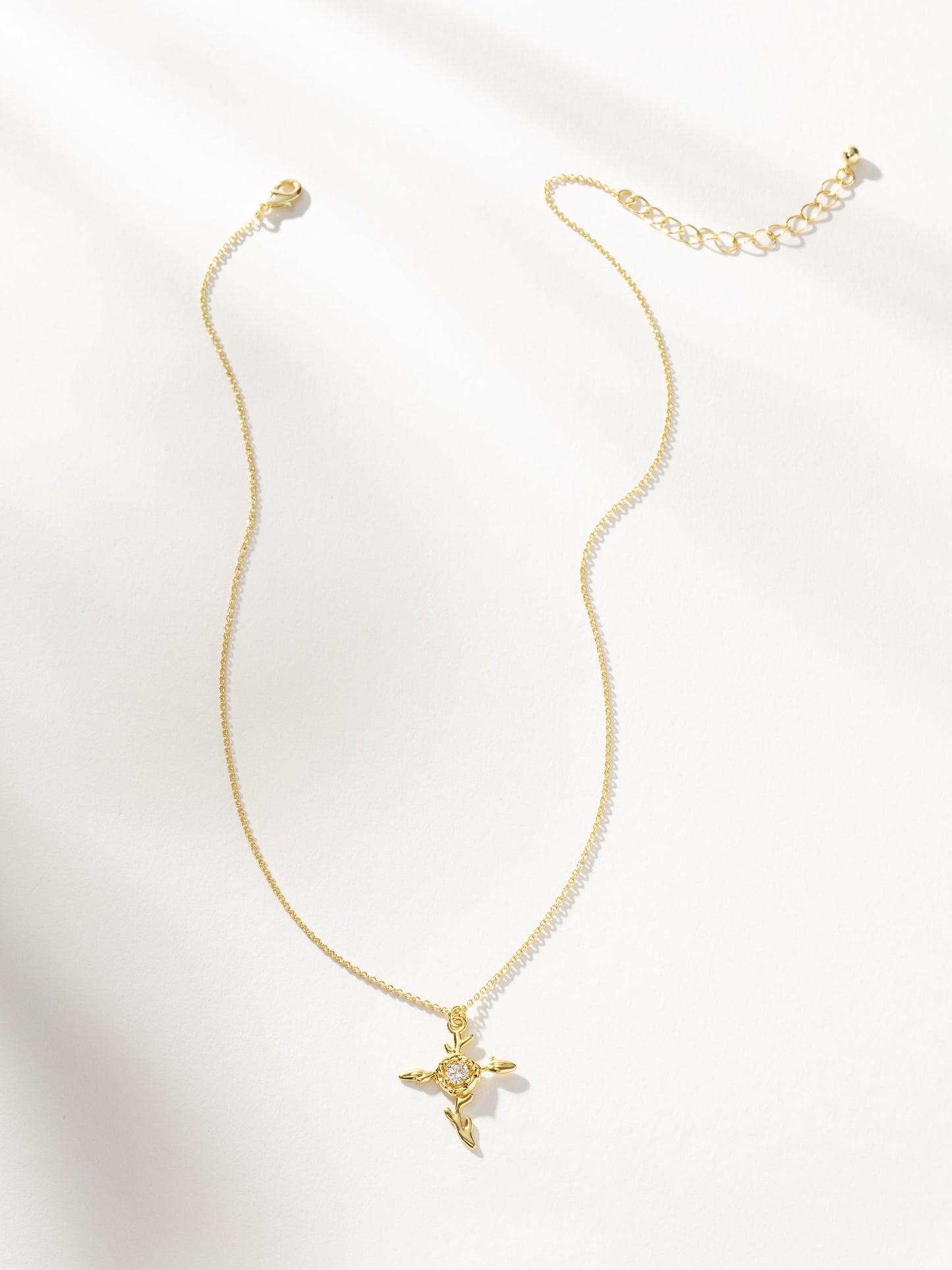 Rose Cross Pendant Necklace | Gold | Product Image | Uncommon James