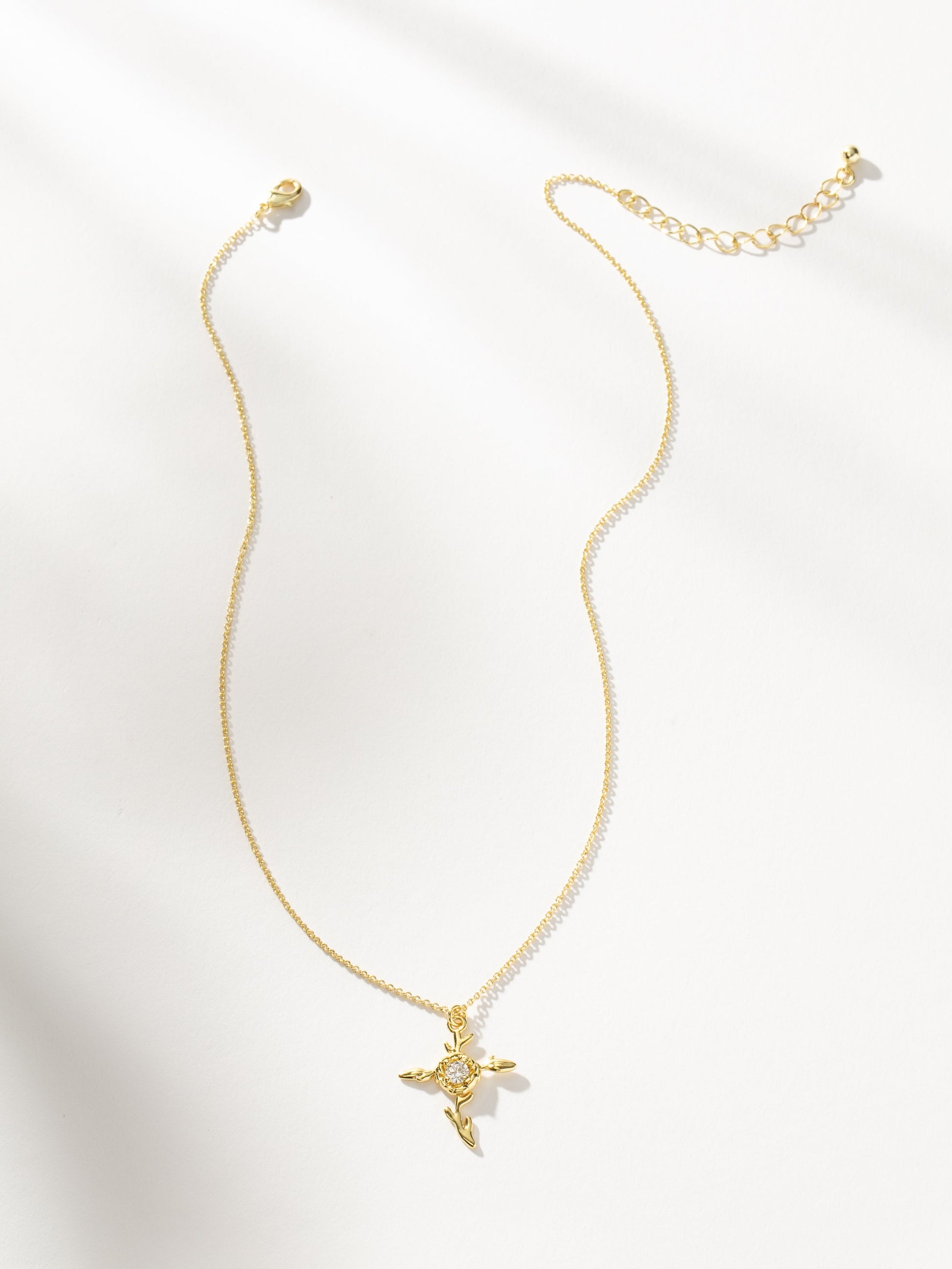 Rose Cross Pendant Necklace | Gold | Product Image | Uncommon James