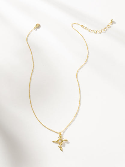 Rose Cross Pendant Necklace | Gold | Product Image | Uncommon James