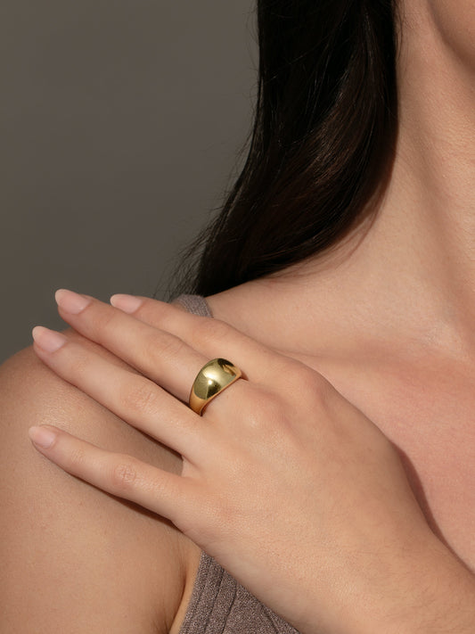 Statement Dome Ring | Gold | Model Image | Uncommon James