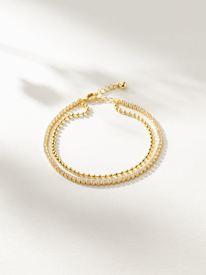 Happy Hour Layered Tennis Bracelet | Gold | Product Image | Uncommon James 