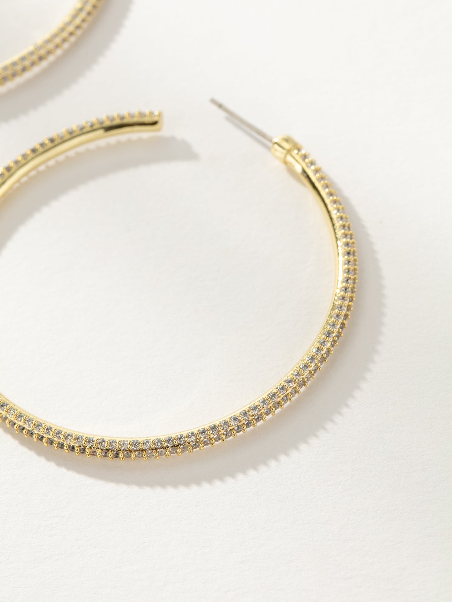 Attention Pavé Hoop Earrings | Gold | Product Image | Uncommon James