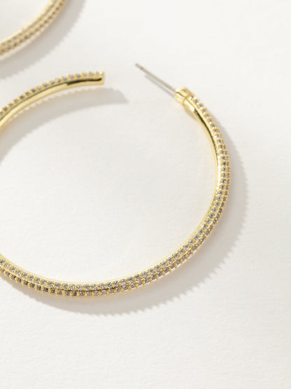 ["Attention Pavé Hoop Earrings ", " Gold ", " Product Image ", " Uncommon James"]