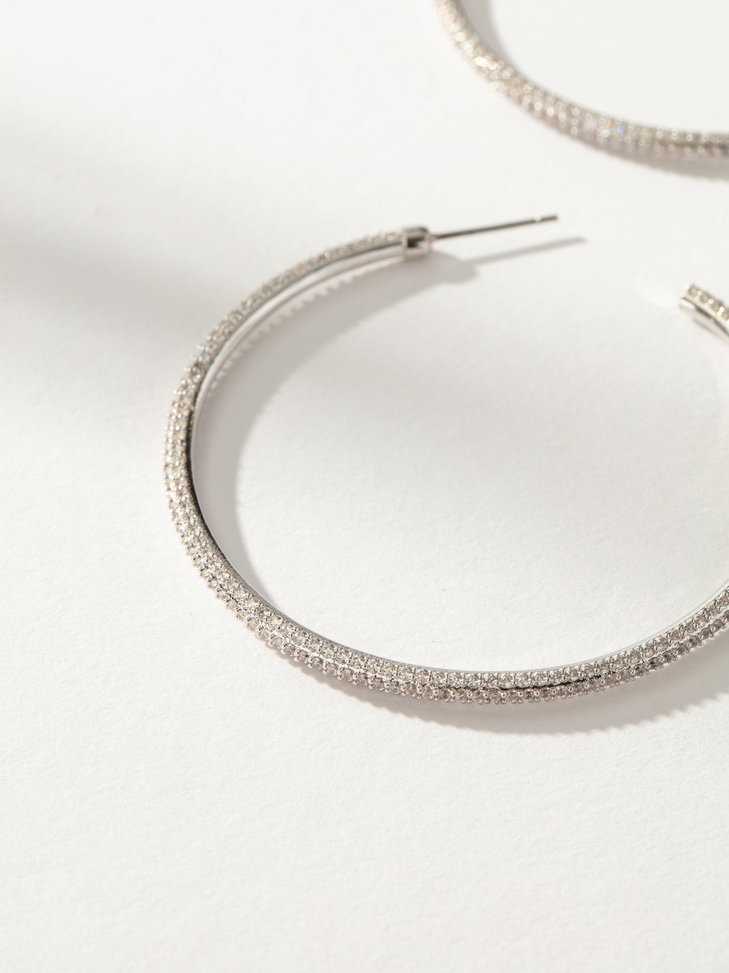 Attention Pavé Hoop Earrings | Silver | Product Image | Uncommon James