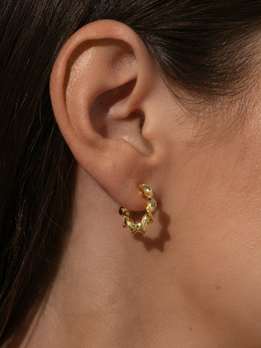 Twist Mini Hoop Earrings | Gold | Product Image | Uncommon James