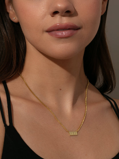 ["11:11 Pendant Necklace ", " Gold ", " Model Image ", " Uncommon James"]