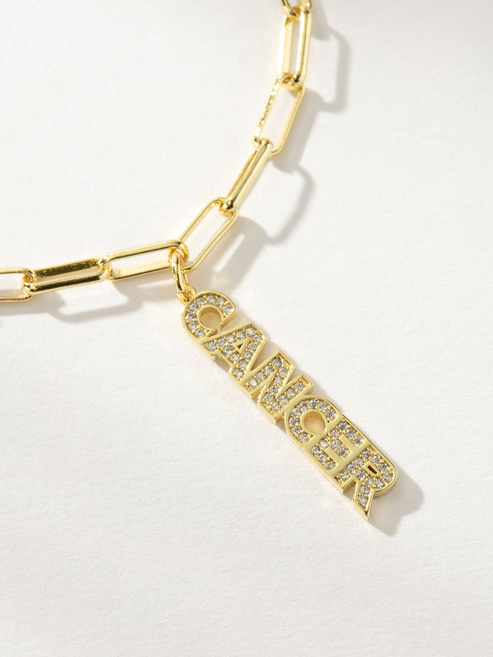 Zodiac Nameplate Pendant Necklace |  Gold Cancer | Product Image | Uncommon James