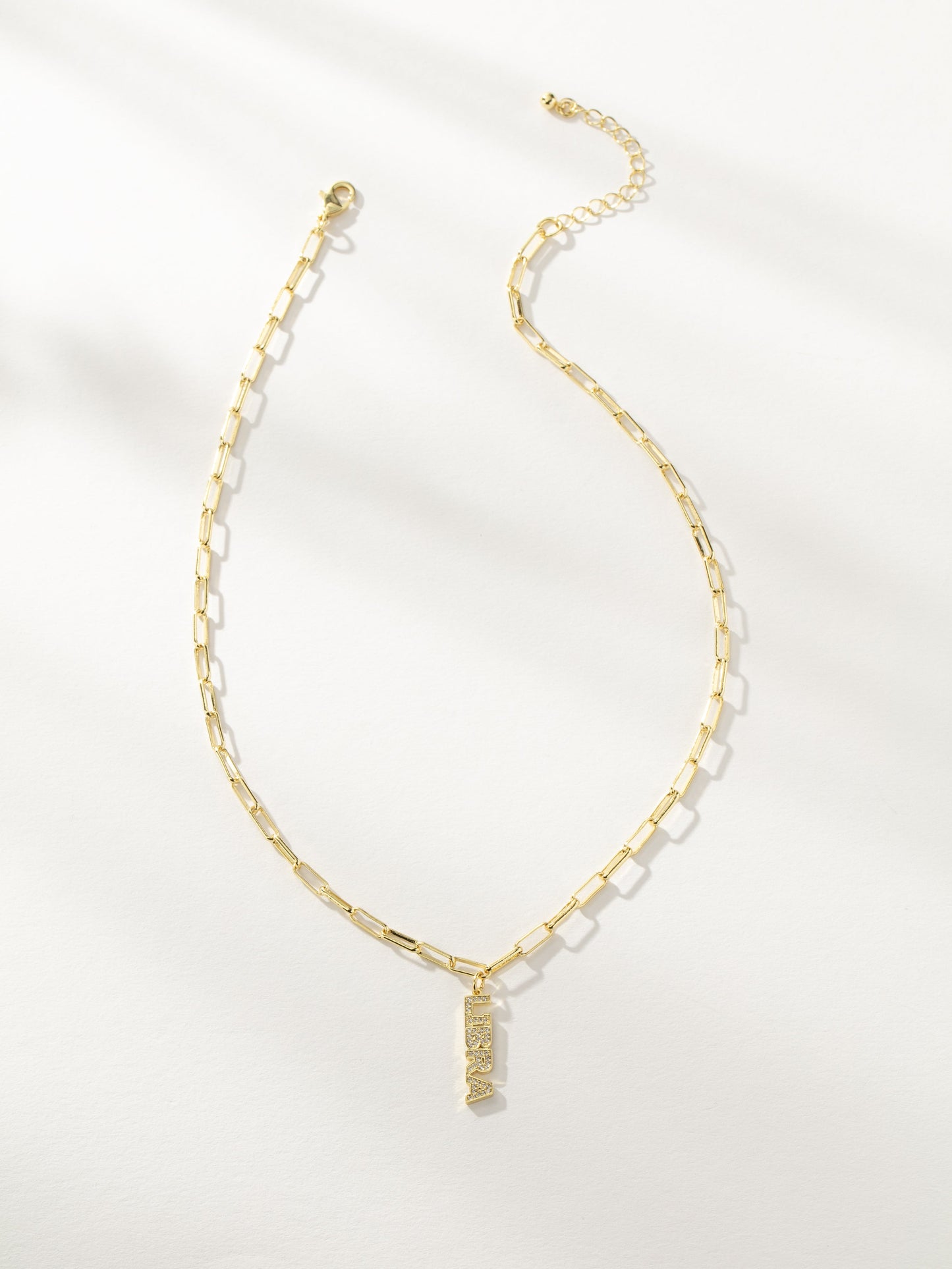 Zodiac Nameplate Pendant Necklace | Gold | Product Image | Wide Shot | Uncommon James