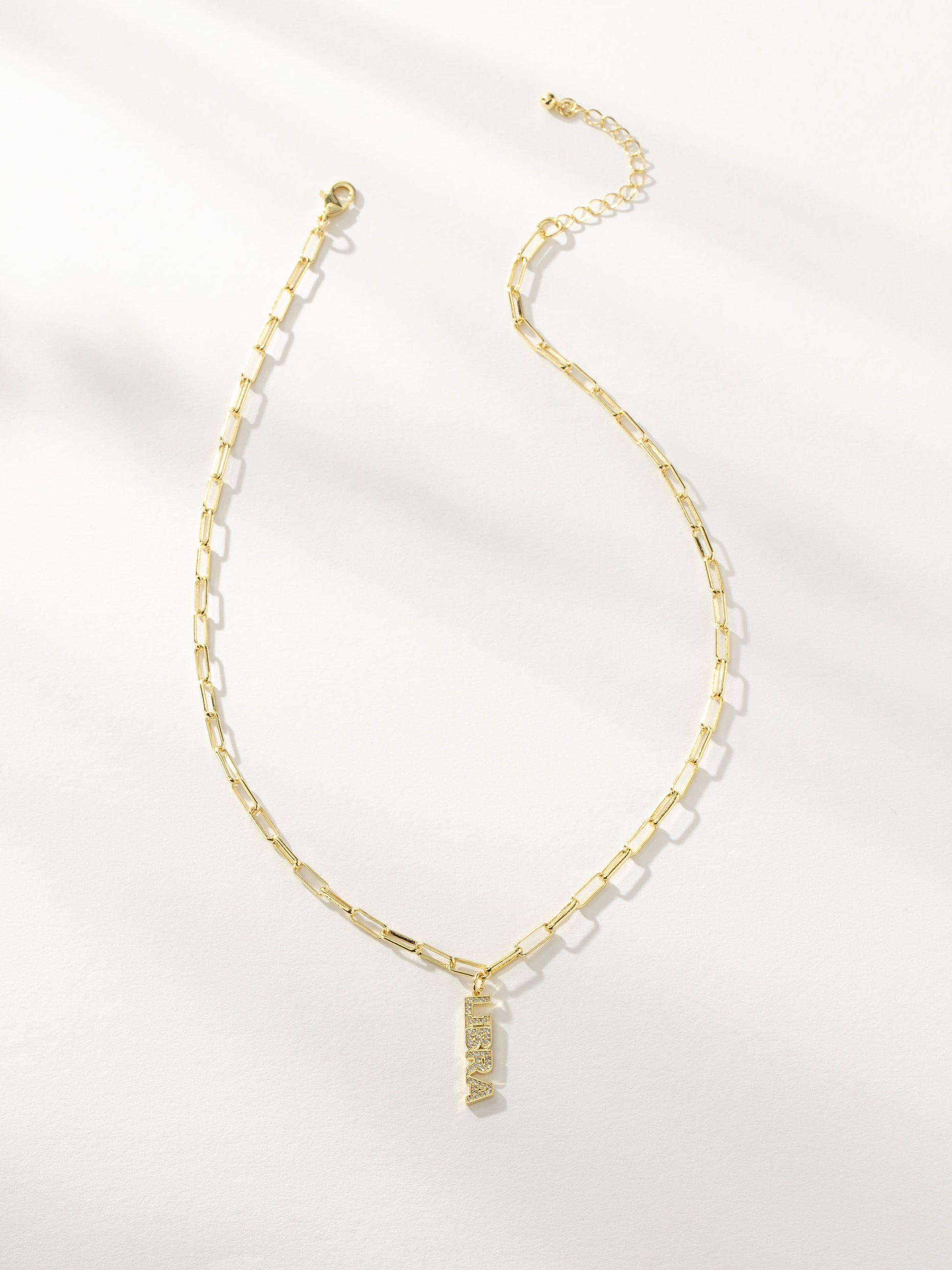 Zodiac Nameplate Pendant Necklace | Gold | Product Image | Wide Shot | Uncommon James