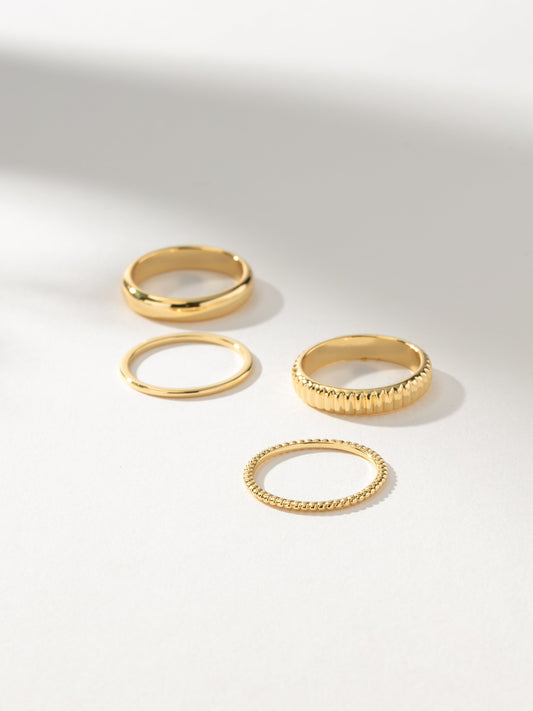 Total Package Ring Stack (Set of 4) | GOLD | Model Image | Uncommon James
