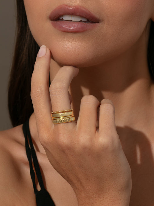 Total Package Ring Stack (Set of 4) | GOLD | Model Image | Uncommon James