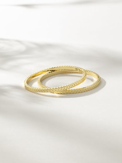 Quilted Bracelet (Set of 2) | Gold | Product Image | Uncommon James