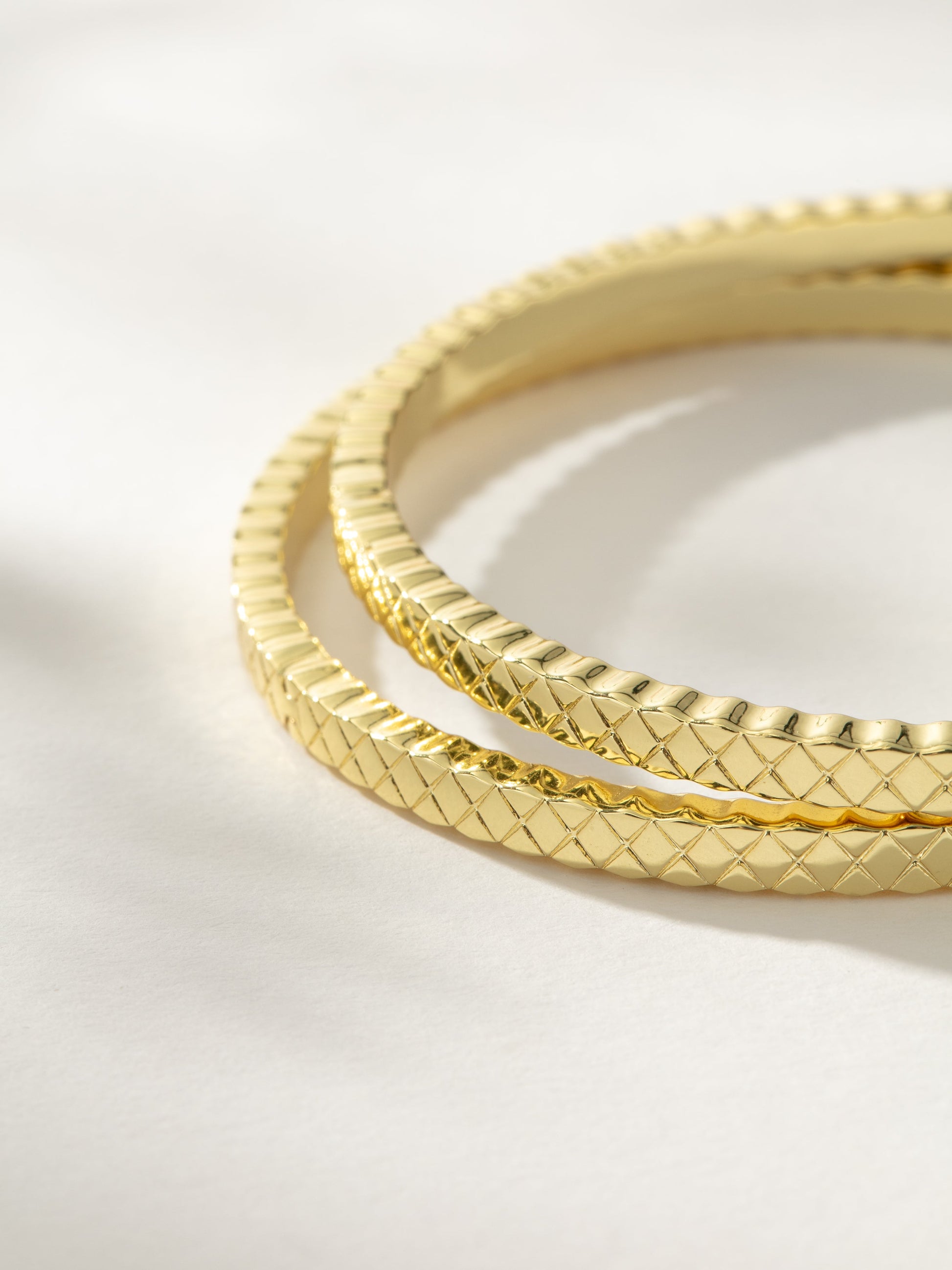 Quilted Bracelet (Set of 2) | Gold | Product Detail Image | Uncommon James