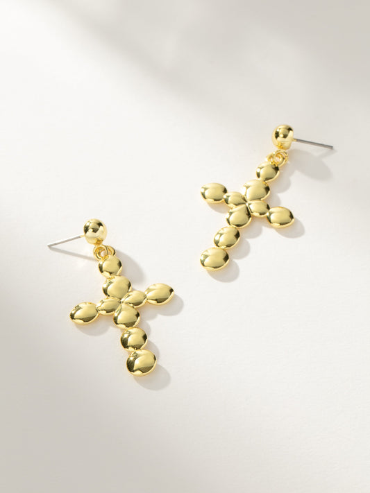 Bubble Cross Earrings | Gold | Product Image | Uncommon James