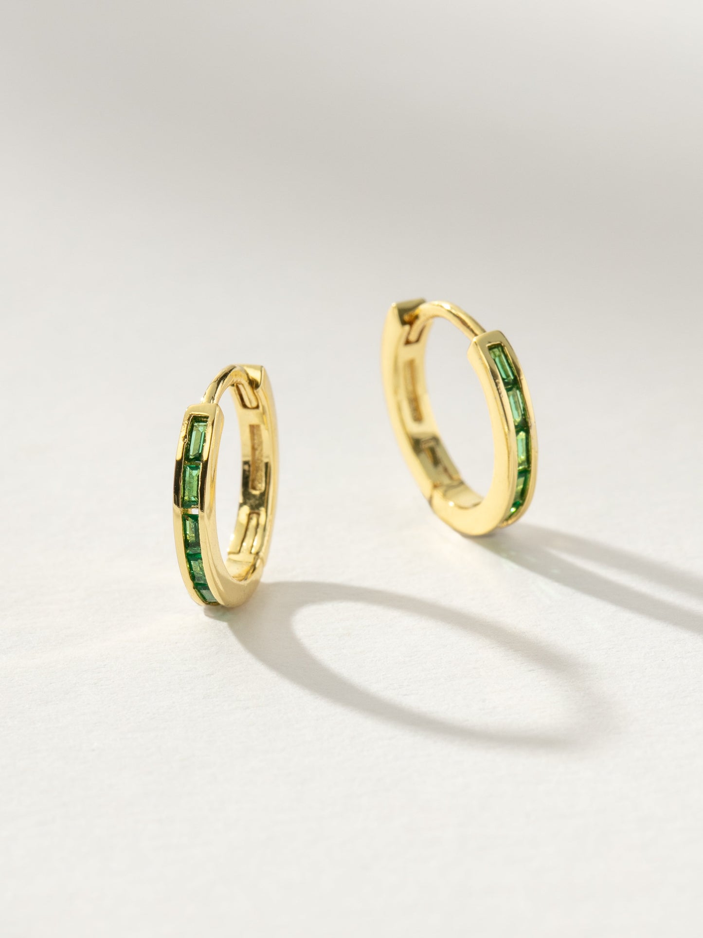 Green With Envy Huggie Earrings | Gold | Product Image | Uncommon James