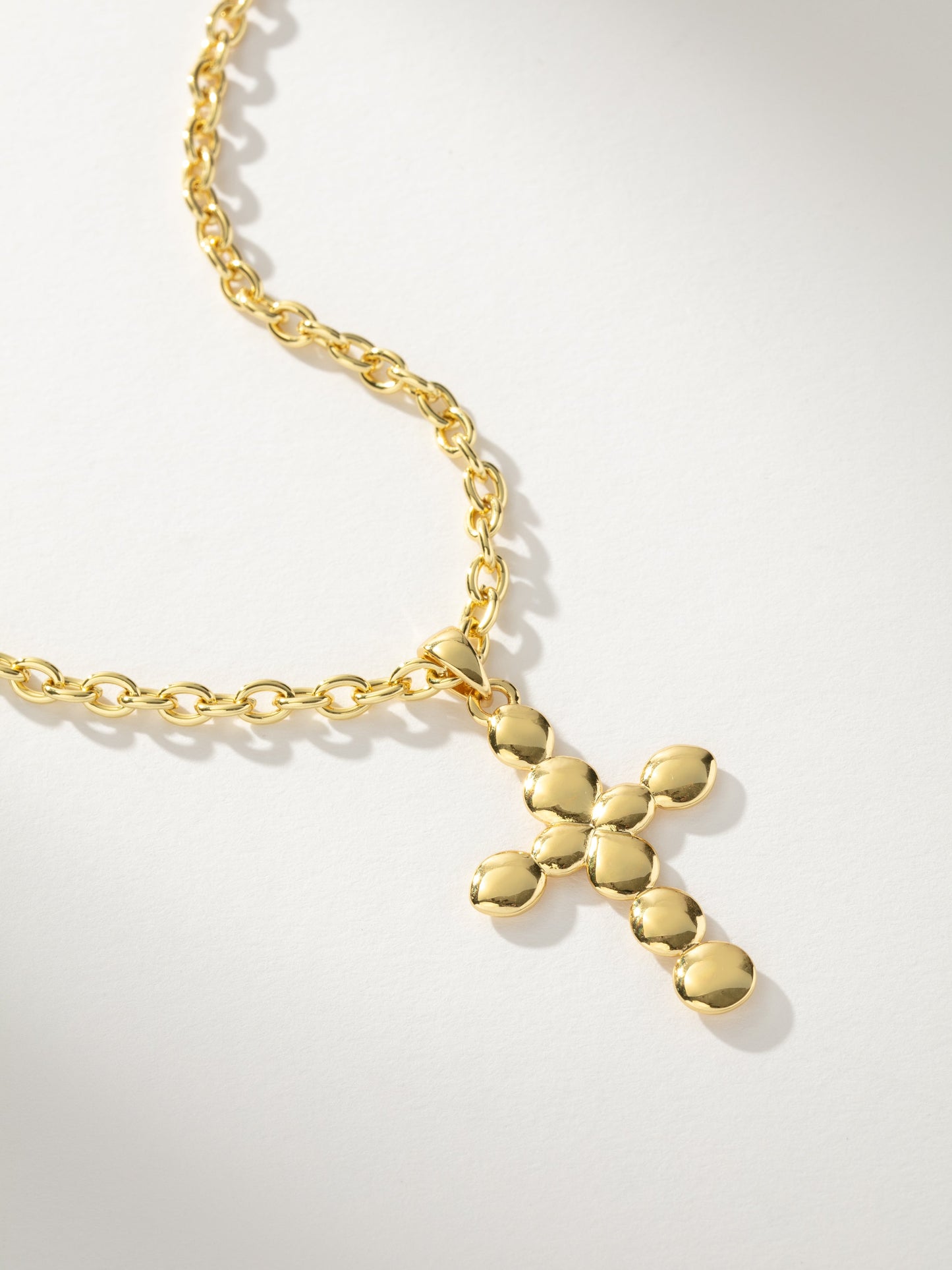 Bubble Cross Necklace | Gold | Product Detail Image | Uncommon James
