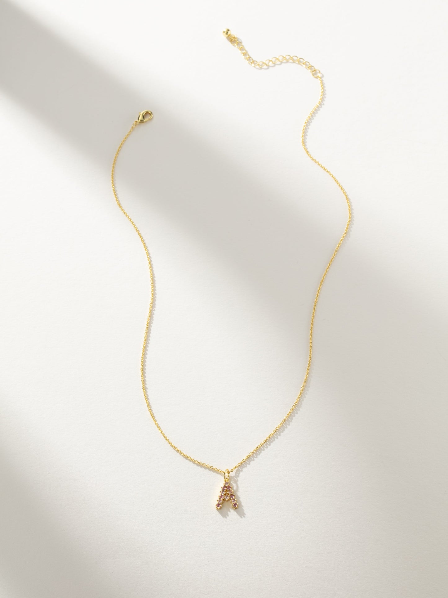Pretty In Pink Initial Necklace | Gold | Product Image | Uncommon James