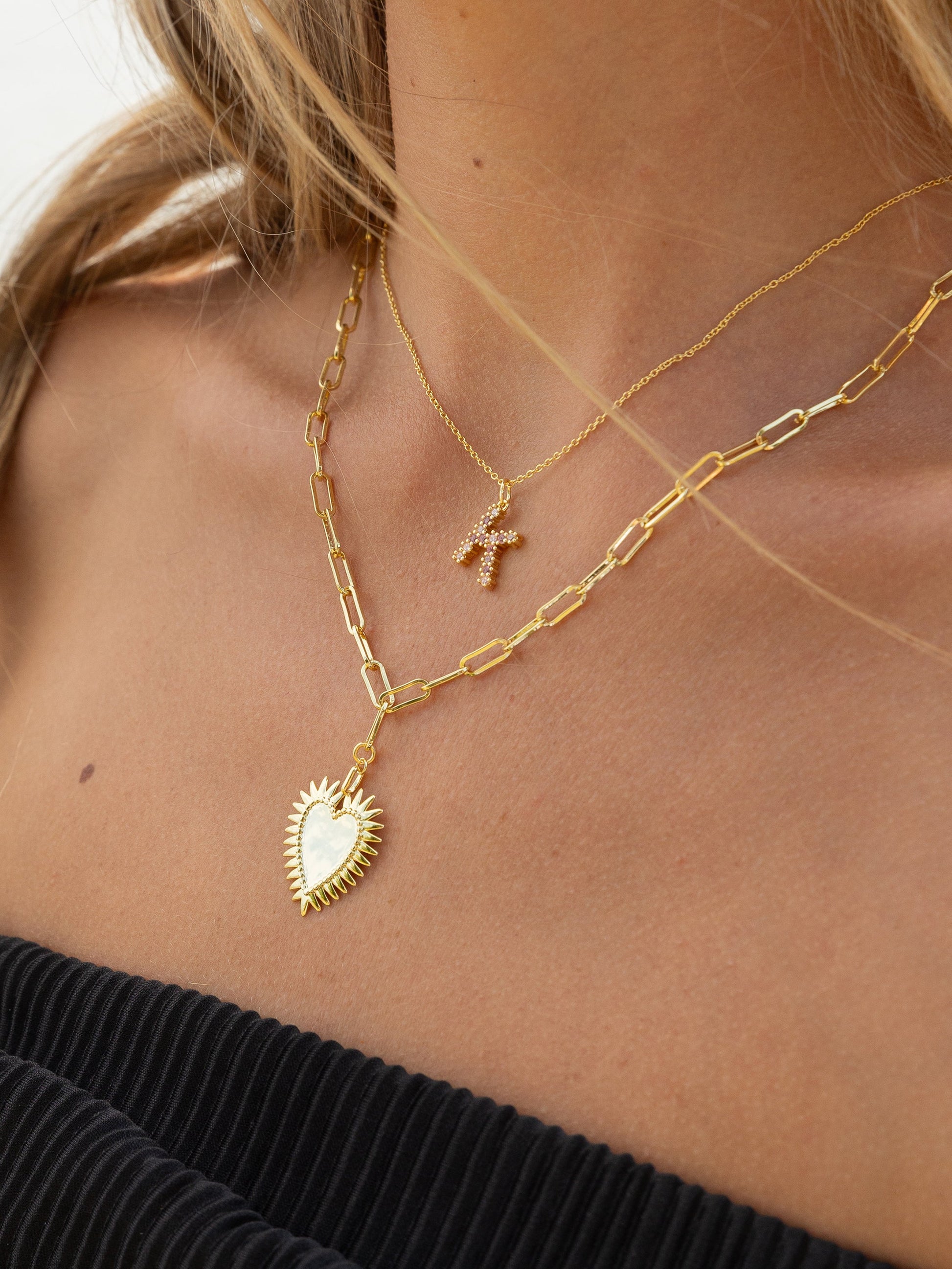 Pretty In Pink Initial Necklace | Gold | Lifestyle Image | Uncommon James