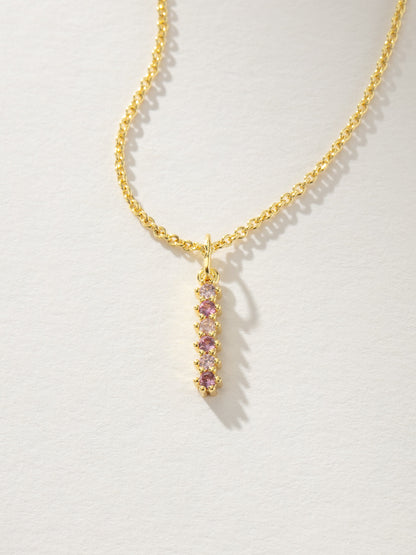 ["Pretty In Pink Initial Necklace ", " Gold I ", " Product Detail Image ", " Uncommon James"]