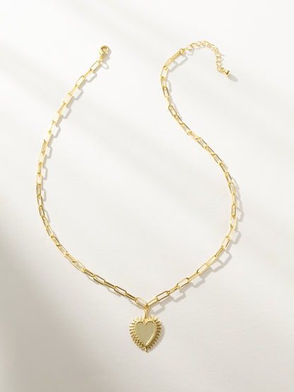 ["Hopeless Romantic Heart Necklace ", " Gold ", " Product Image ", " Uncommon James"]
